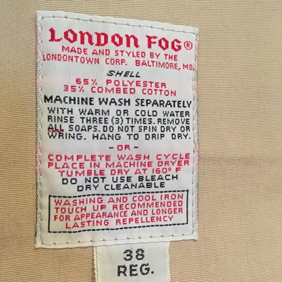 Vintage Men's London Fog Trench Coat -Beltless - Picture 5 of 8